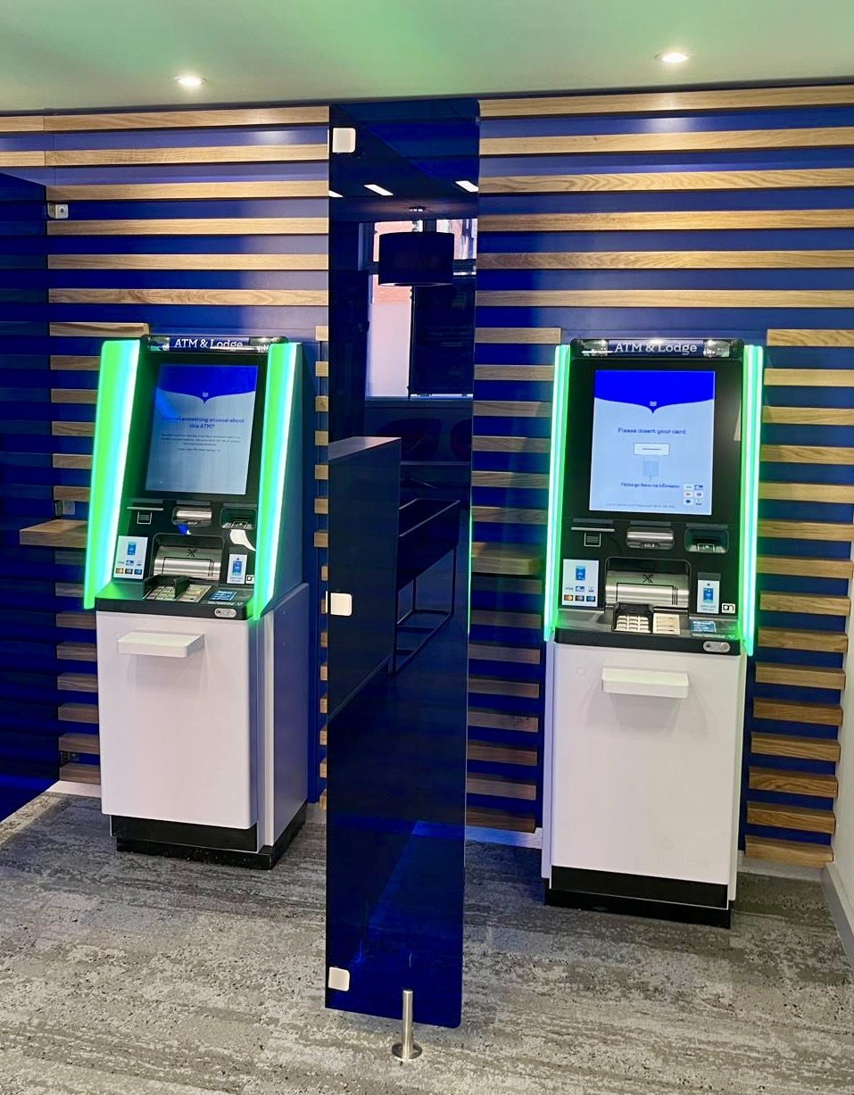 An image of the new Bank of Ireland ATMs.