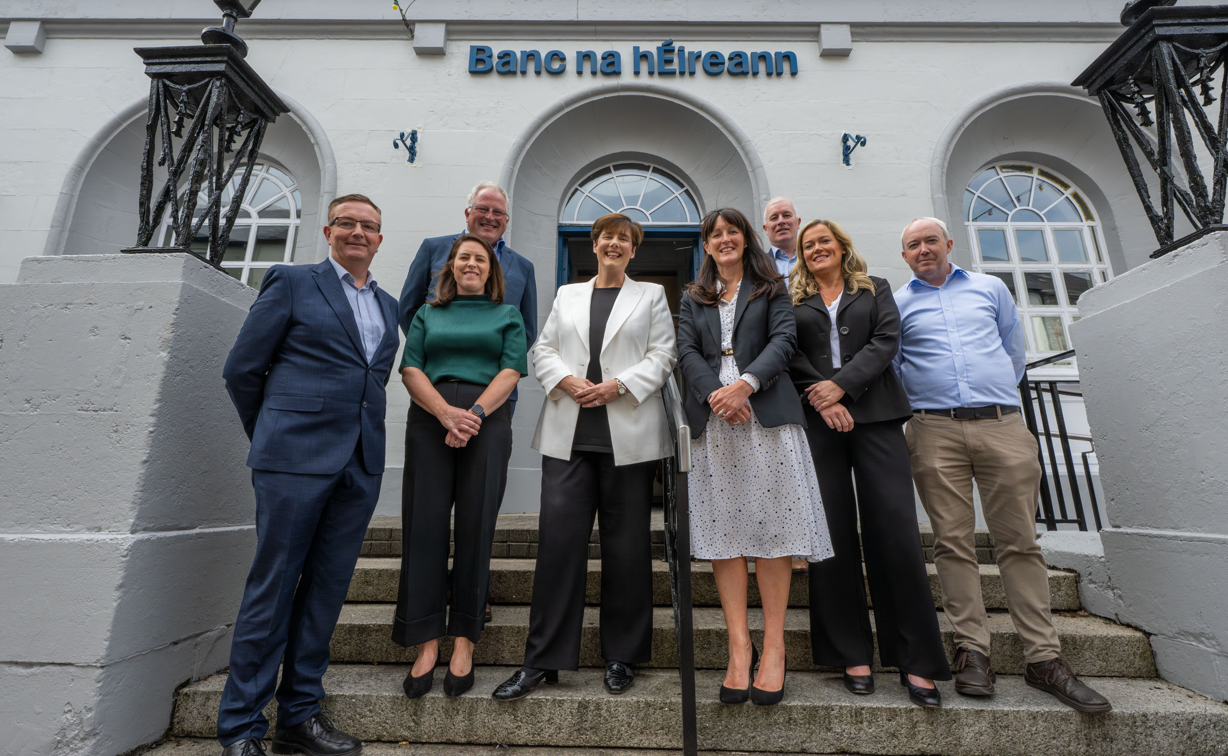 Hugh Gleeson, Bank Manager (Killarney, Kenmare, Caherciveen); Marguerite Lynch, Senior Bank Manager, (Tralee, Dingle, Listowel); Michael Noonan, Bank Manger (Newcastle West, Kilmallock, Dooradoyle); Norma Foley TD, Minister for Children, Disability and Equality; Susan Russell, CEO Retail Ireland; Noel Crowe, Senior Bank Manager, 125 O'Connell Street, UL Castletroy; Yvonne O'Shea, Head of Kerry/Limerick; and Pat O'Hara, Group Property. 