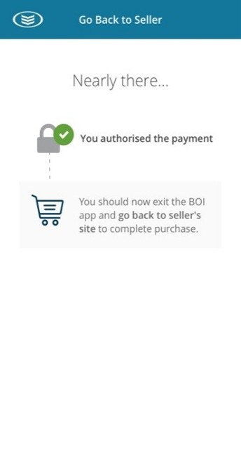 Go back to seller page prompting you to go back to the seller's site.