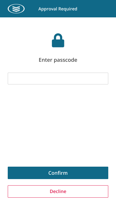 Image of the 365 app passcode issue showing Confirm button